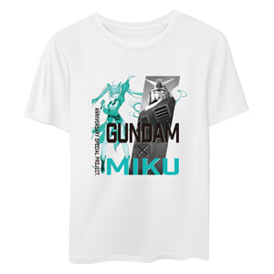 ガンダム × 初音ミク Tシャツ ホワイト