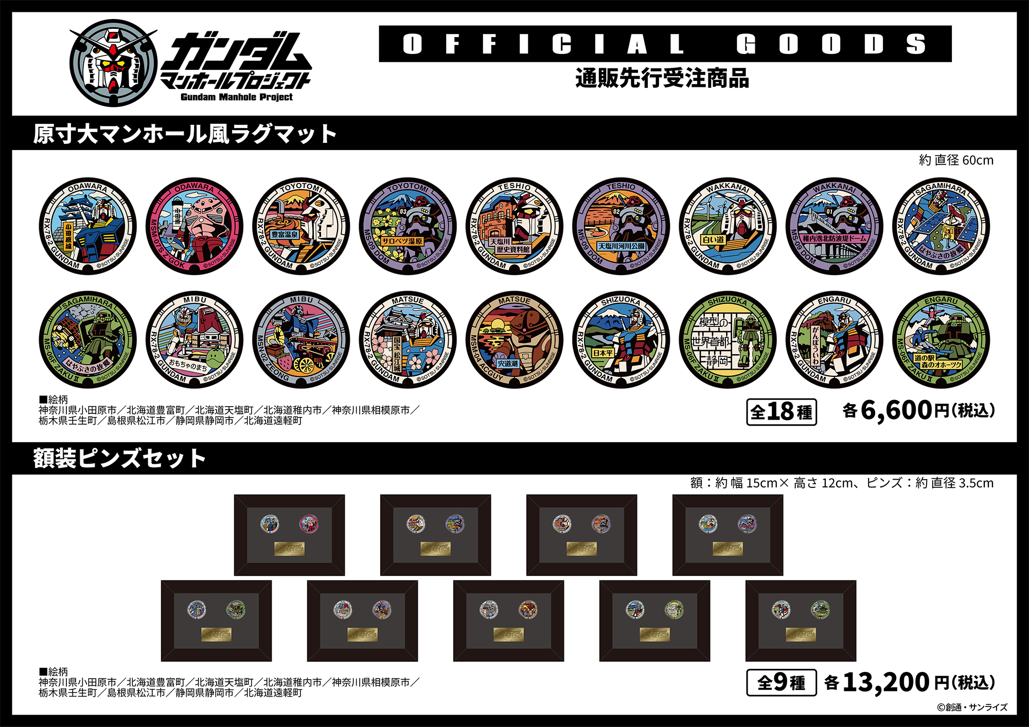 ガンダムマンホールプロジェクト」公式グッズの発売が決定！3月20日
