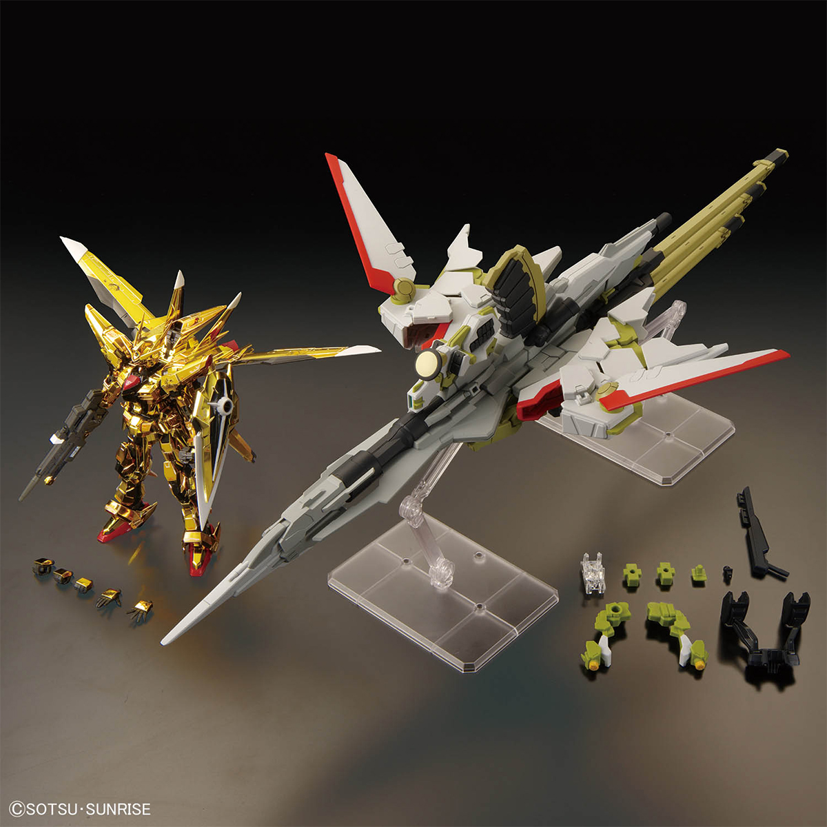 RG ガンダムベース限定 アカツキガンダム（オオワシ装備）& HG ゼウス