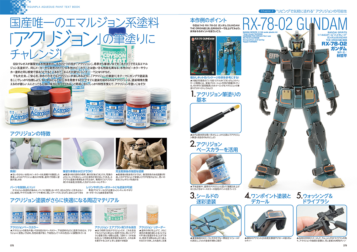 プラモデル 塗料 ガンプラ塗装引退品 ガンプラ水性塗料の教科書」本日発売！基本テクニックから実践的な塗装