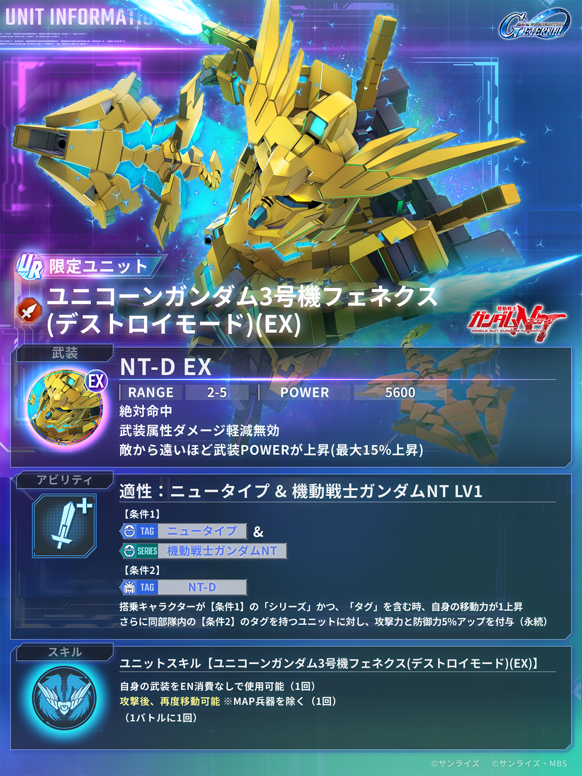 メインステージ「機動戦士ガンダムNT[ナラティブ]」が追加