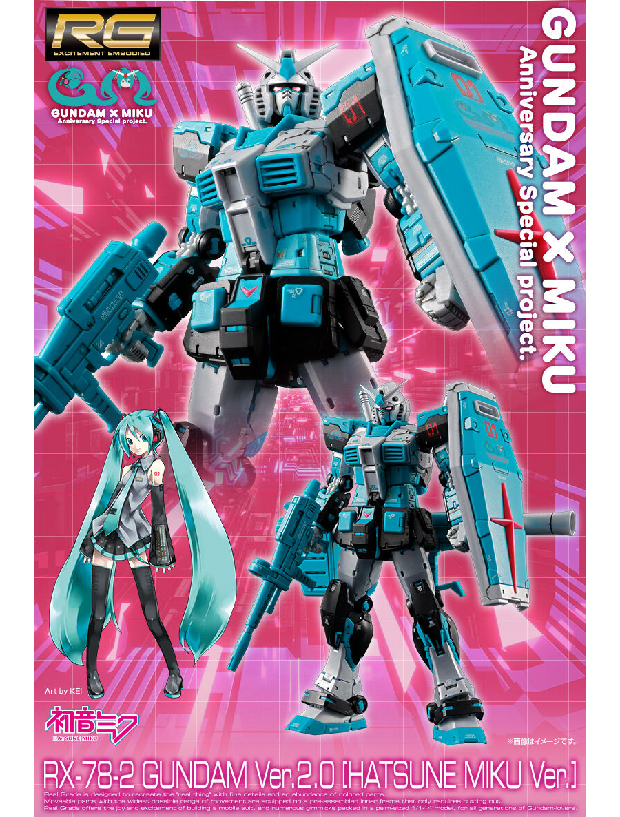 抽選販売「RG RX-78-2 ガンダム Ver.2.0［初音ミクVer.］」本日12時