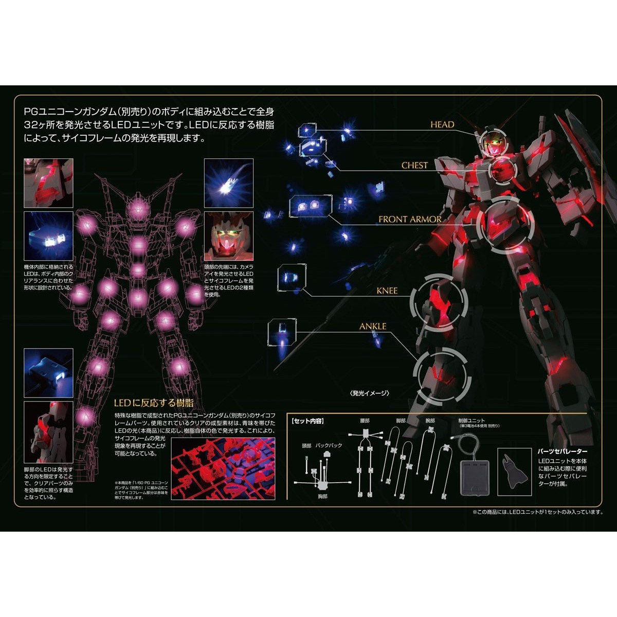 PG 1/60 RX-0 ユニコーンガンダム用 LEDユニット〔RX-0シリーズ