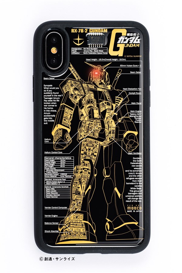 FLASH ガンダム 基板アート」iPhone 12シリーズ用ケースとICカード