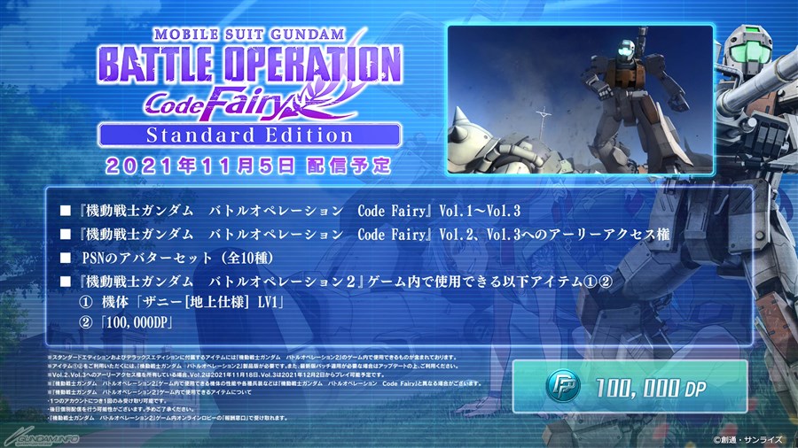 PS5/PS4「機動戦士ガンダム バトルオペレーション Code Fairy」より