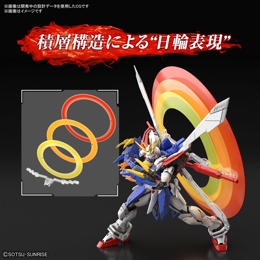 風雲再起やディスプレイフレームなども付属！「RG ゴッドガンダム用