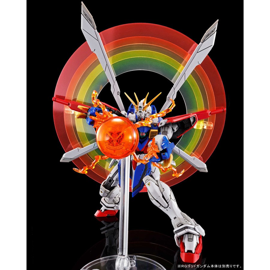 風雲再起やディスプレイフレームなども付属！「RG ゴッドガンダム用