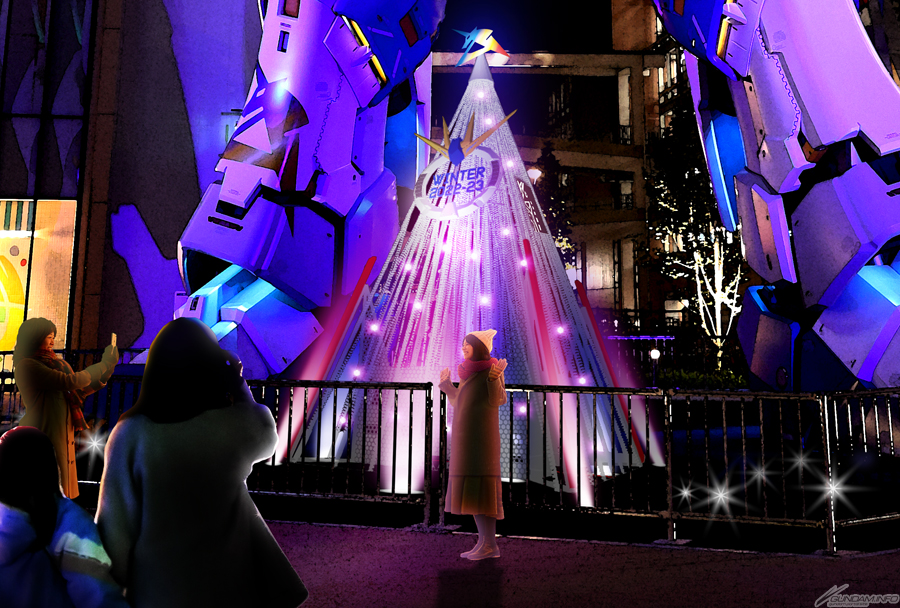 The First Illumination Project for the Life-sized v Gundam Statue