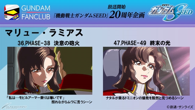 グッズ化してほしいシーンに投票しよう！ガンダムファンクラブ「『SEED