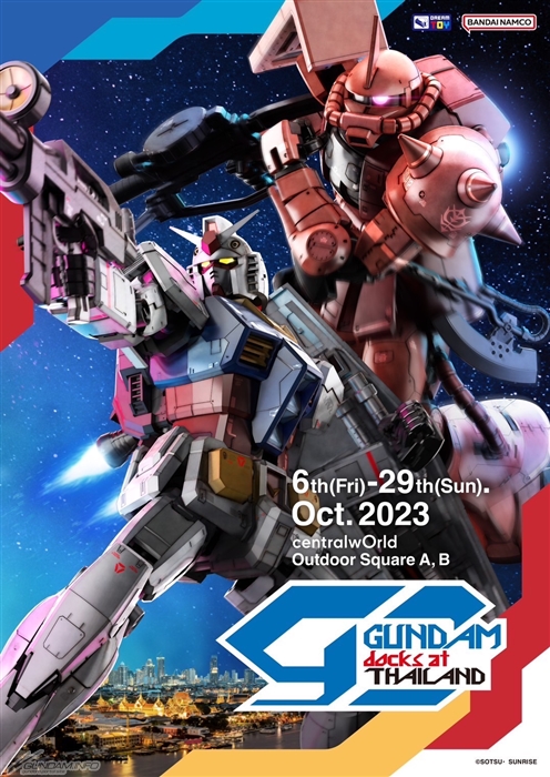 6m-Tall Gundam and Char's Zaku Statues and GBWC Pieces are on