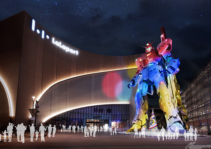 Fukuoka's Life-sized νGundam Statue Gets a Limited Winter Light-up
