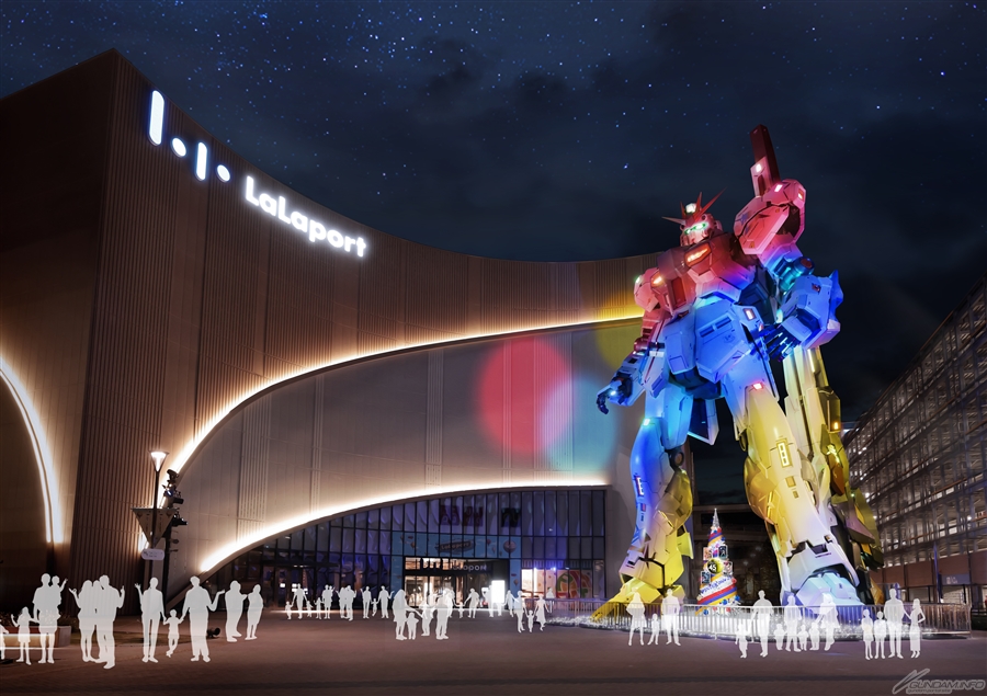 Fukuoka's Life-sized νGundam Statue Gets a Limited Winter Light-up