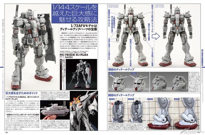 巻頭特集で「HG GQuuuuuuX」のディテールアップテクニックを解説