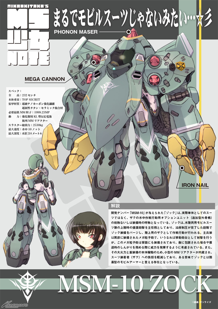 肩と背面のメガ粒子砲で援護砲撃を行う簡易型のモビルアーマー！「MIKA