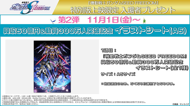 興行収入50億円&動員300万人突破記念 イラストシート（A5）